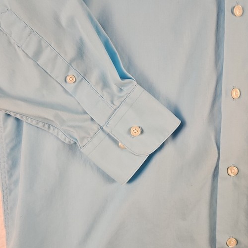 Camisa de vestir de negocios azul medio con botones Alexander Julian para hombre talla 15-15,5 32/33 - Imagen 4 de 11