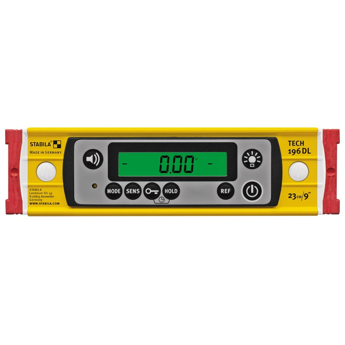 STABILA TECH 196 DL Nivel de Espíritu Digital Impermeable con Bolsa 23cm 19831