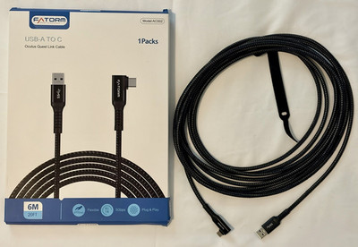 NEW FATORM Oculus Quest Link Cable 20FT 6M USB-A USB-C VR Gaming Cable Open Box