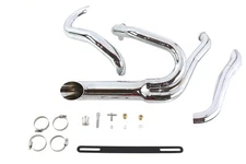 Chrome Wyatt Gatling 2 into 1 Exhaust Pipe Header Kit fits Harley Davidson