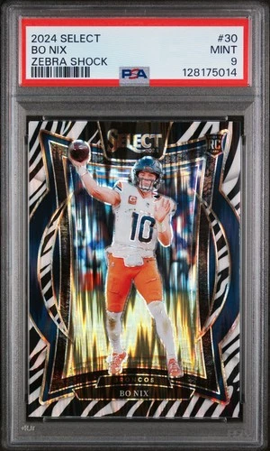 2024 PANINI SELECT ZEBRA SHOCK #30 BO NIX ROOKIE RC PSA 9
