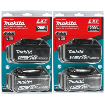 #ad 4 Pack 6.0 Ah 18V For Makita LXT Lithium Ion BL1830 BL1850 BL1860 Tool Battery $167.05