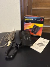 AT&T Design Line 135 Black Corded Telephone With Box & Manual – Vintage Landline