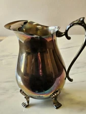 VTG marked Leonard Silver Plated Water Pitcher Footed Stand with Ice Guard