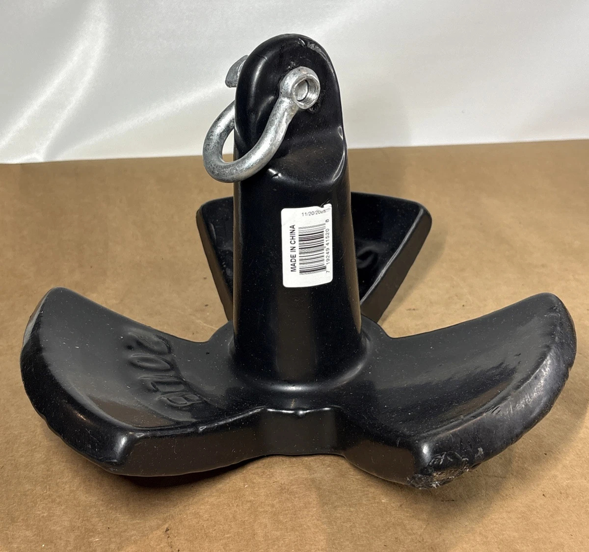 20Lbs River Anchor, Black Vinyl Coated Cast Iron photo 1