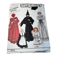 Simplicity 0418 9809 Halloween Costume Pattern Sizes BB 2 12 Uncut