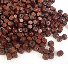 200pcs- Wood Beads Cube Coffee Color 5x5x5mm.