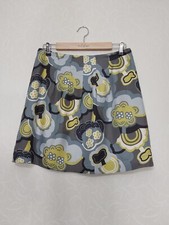 boden skirt 12 R, 100% Silk,  Lined. Mini. Brown Green And Blue, Above Knee