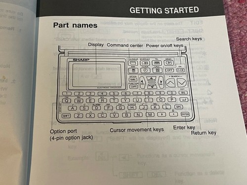1990's SHARP ORGANIZER MANUAL ZQ-2000, ZQ-2200, ZQ-2400 - Picture 4 of 9