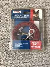 Petco Tie Out Cable For Medium Size Dogs Under 50 lbs Tested Vinyl Coated 15 ft