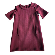 Halogen Dress Mod Sweater Sweatshirt Short Chevron Embroidered Quilted Purple M