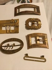 victorian etched Gold Plated Belt Buckles,5 Types,1920s