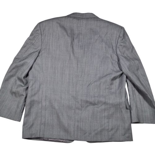 JAEGER Vintage Men's Grey Pure New Wool Suit Jacket Blazer Size 58 C - Picture 3 of 13