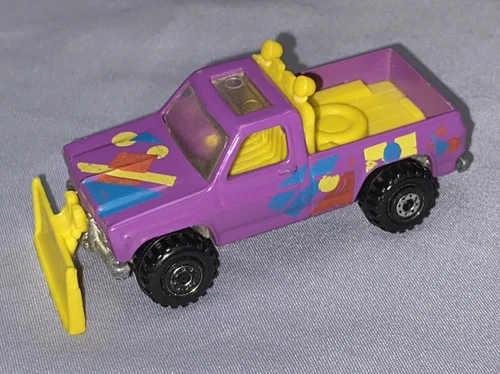 Vintage Hot Wheels Snow Diecast Metal Purple and Dirt Removal Plow Truck 1979