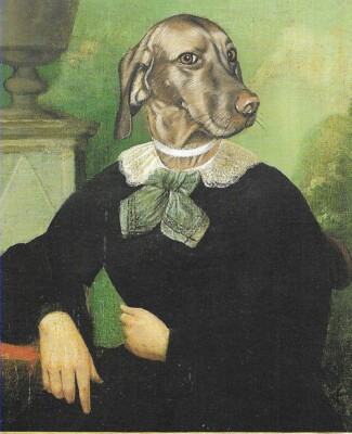 Weimaraner ''Alma'' - CUSTOM MATTED - Vintage Dog Art Print - Poncelet 0810