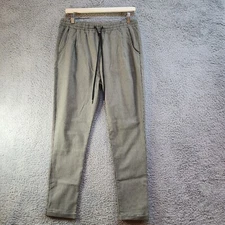 Shinestar Trouser Mens L White Black Houndstooth Straight Leg Classic Drawstring