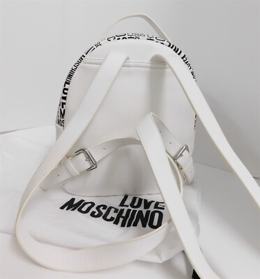 Love Moschino Black White Logo Vegan Backpack Bag | eBay
