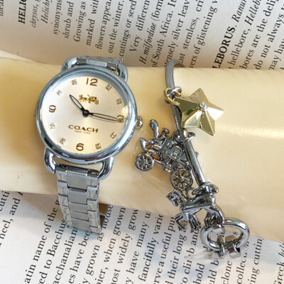 COACH Women Delancey Watch NWT NWT Coach WOMEN Silver Tone Delancey Mother of Pearl Crystal  main image 3