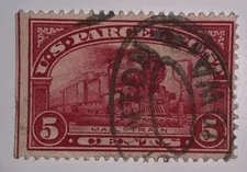 Travelstamps: 1912-13 US STAMP PARCEL POST SCOTT# Q5 MAIL TRAIN 5CENTS, USED NG