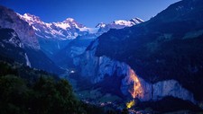 Landscape nature mountains aerial view switzerland snowy Custom Gaming Mat Desk