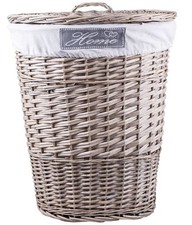 Wickerfield Shabby Chic Oval Wicker Laundry Basket with Lining and Lid