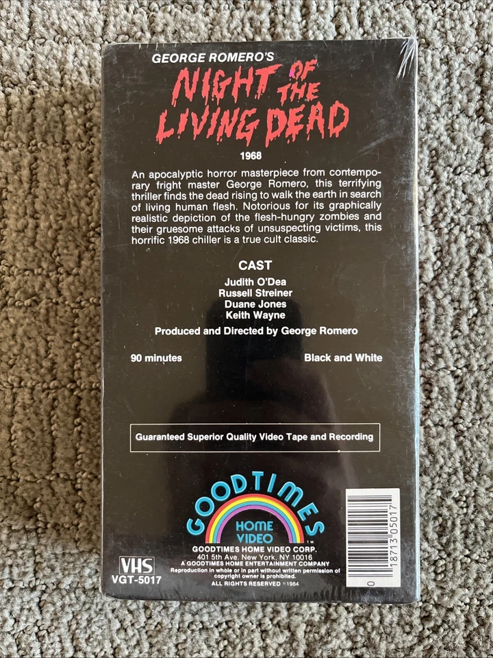 Night of the Living Dead (VHS, 1984) Horror Good Times Release Brand New Sealed - Image 2 of 4