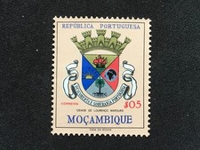 MOZAMBIQUE MOCAMBIQUE 1961 COAT OF ARMS $0.05 CIDADE DE LOURENCO MARQUES - FU 5C