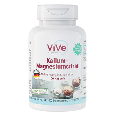 Kalium-Magnesiumcitrat - 100 Kapseln - Mineralstoffe - VEGAN | ViVe Supplements