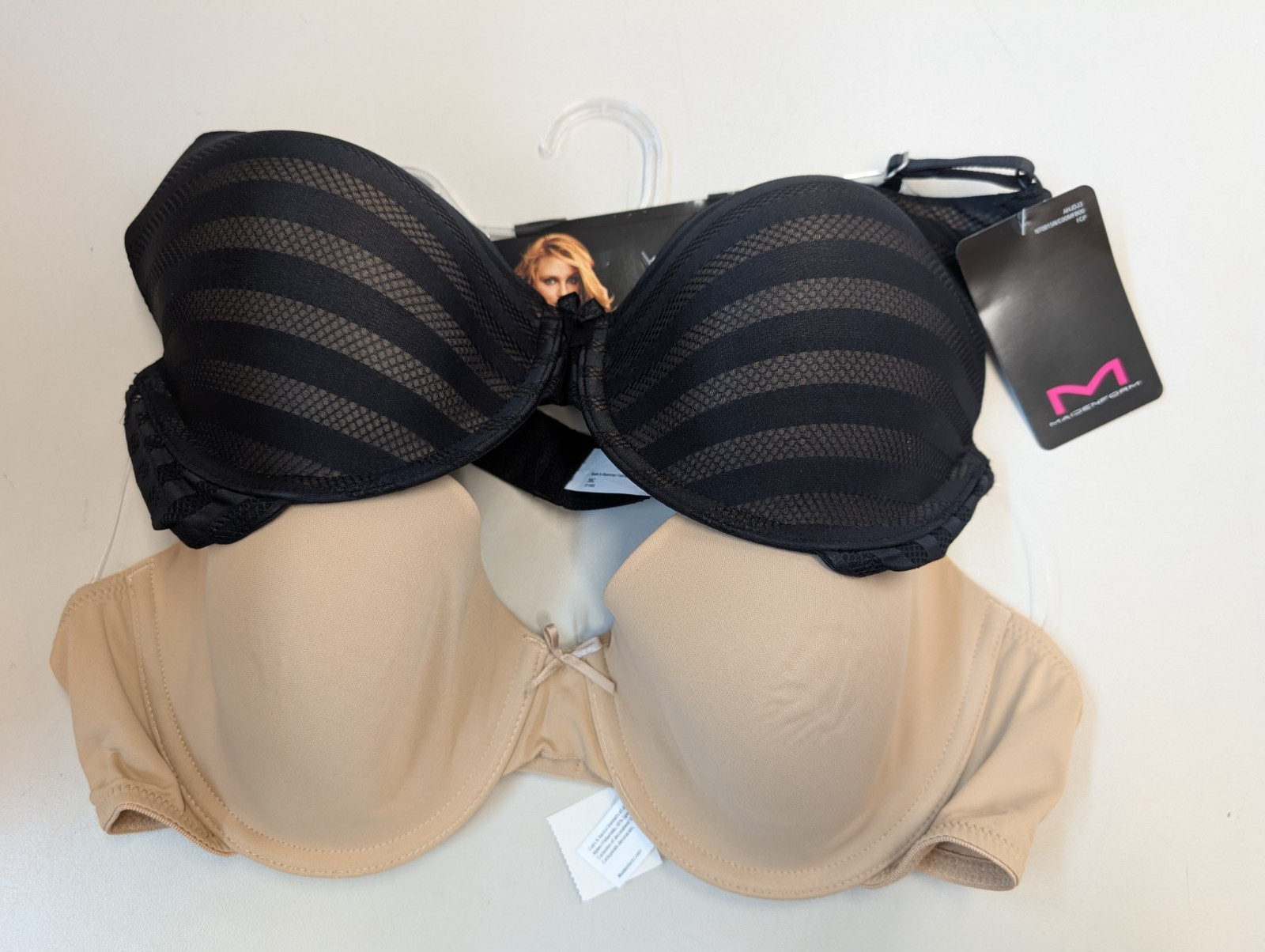 Maidenform 06562J One Fabulous Fit T-Shirt Underwire 2-Pack Demi Bras 36B