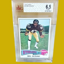 1975 TOPPS MEL BLOUNT #12 Football Card Pittsburgh Steelers HOF Beckett 6.5 EXMT