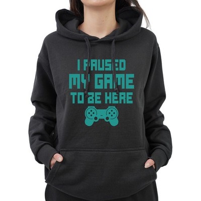 Lustiger Tumblr-Hoodie I Paused My Game To Be Here Spieler Gaming Gamer