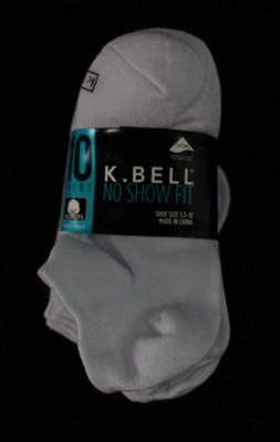 K. Bell Women's Light Breathable Cotton No Show Socks MS7 White Shoe Size 5.5-10