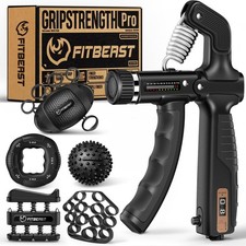 FitBeast Grip Strength Trainer, Hand Gripper Strengthener Kit - 6 Pack with A...