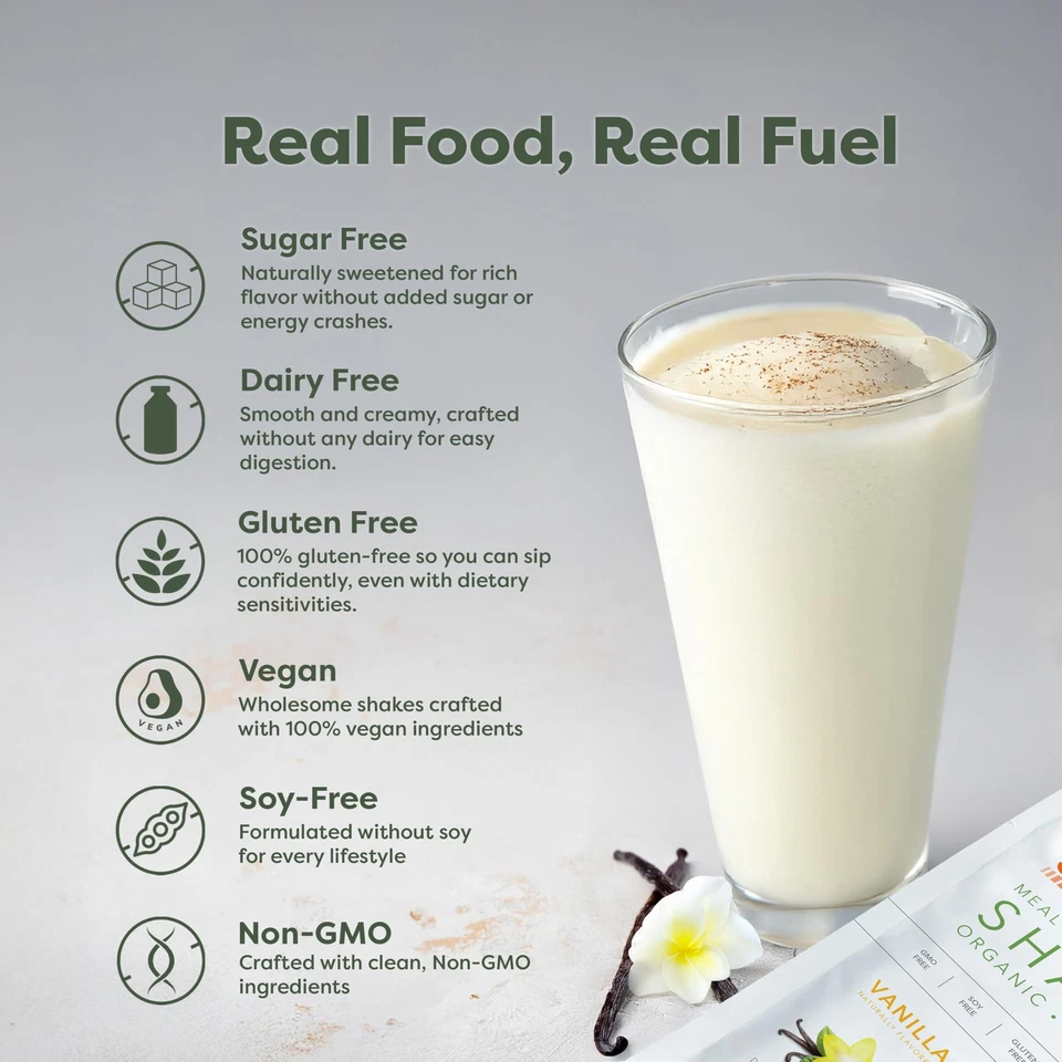 Polvo batido de reemplazo de comidas orgánico todo en uno 310 Nutrition - a base de plantas... Foto 4 de 4