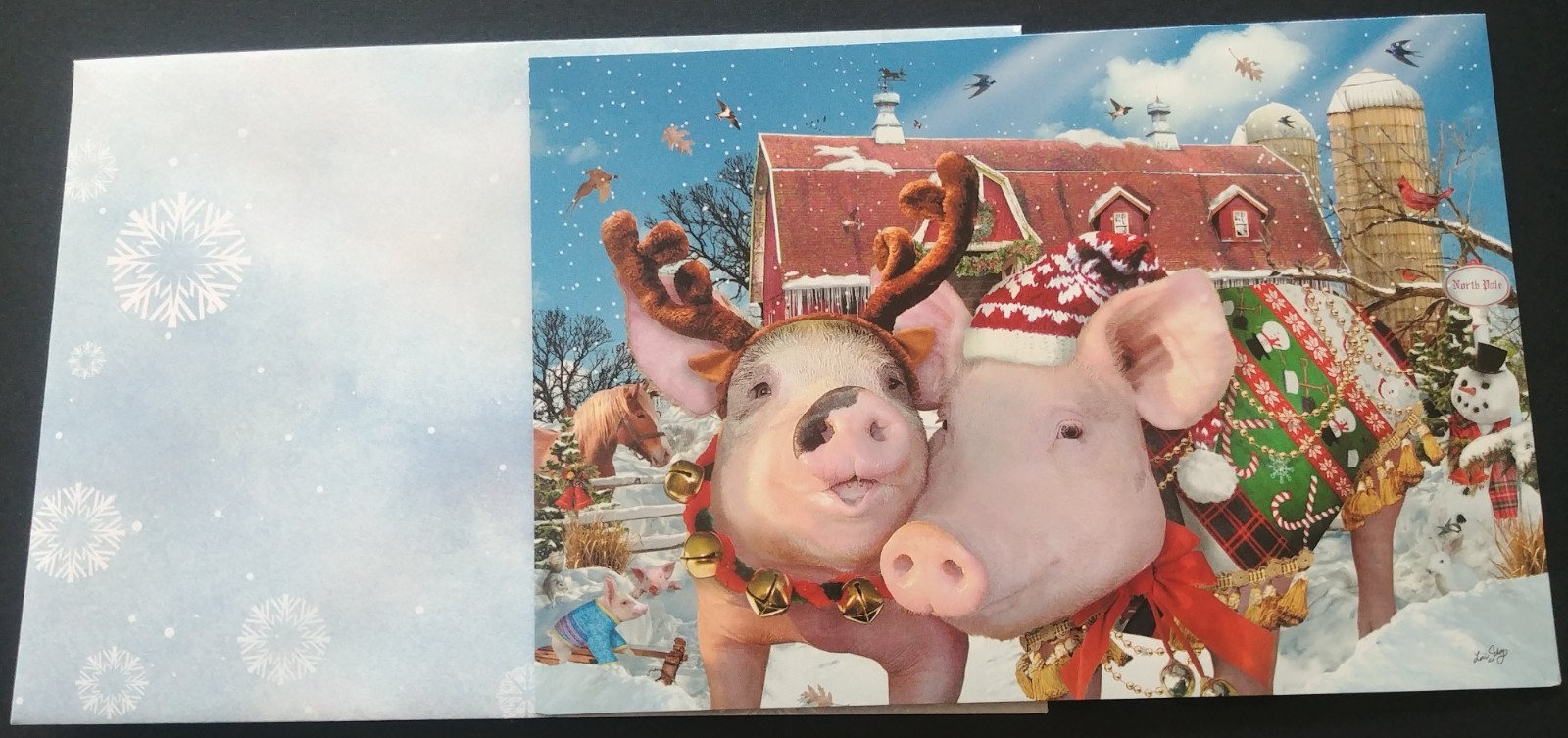 "Kooky Holiday (4) Leanin Tree Christmas, New Year Cards, New With (4) Envelopes