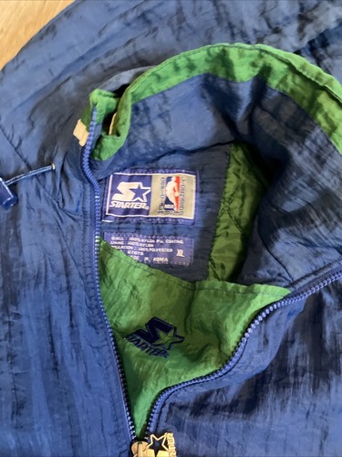 Vintage 90s Minnesota Timberwolves Blue Starter Pullover NBA Jacke Herren Gr. XL - Bild 2 von 14