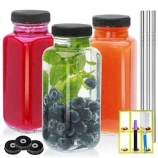 8oz Glass Bottles with lids,juice bottles gifts for women,8oz Glass Jars with...