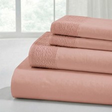 Modern Threads 4 Piece Microfiber Sheet Set   Soft Cooling Bed Sheets with Cr...