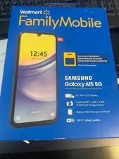 NEW Samsung Galaxy A15 5G 64GB Smartphone Walmart Family Mobile Black New Sealed