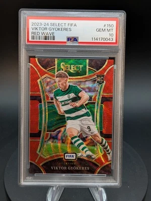 2023-24 Panini Select Fifa - Viktor Gyokeres /149 Red Wave #150 RC Rookie PSA 10 - Bild 1 von 2