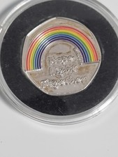 NHS COVID-19 Charity 50p Hope Light Together Rainbow Coin Silver Plated