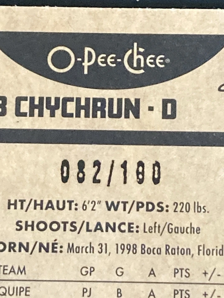 2024-25 O-Pee-Chee Jakob Chychrun Retro Black Border Card #45. 82/100. - Image 3 of 3