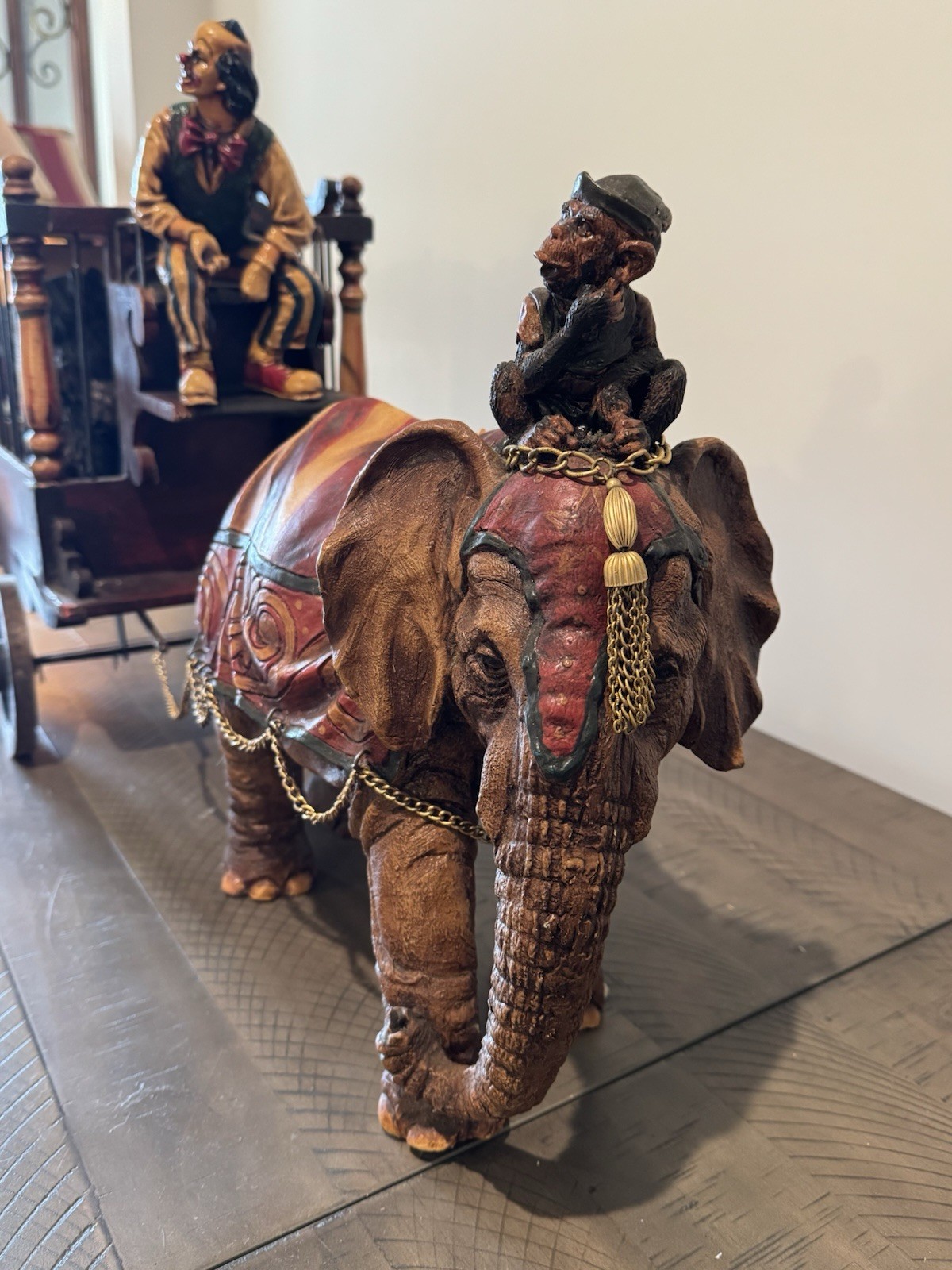 1920-1940s Barnum & Bailey Circus Wagon w/ Clown, Elephant & Two Bears Set Of 5