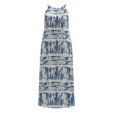 LuLaRoe Resort - Sandy Halter Tie Neck Maxi Dress - Lagoon Blue & White  - XL