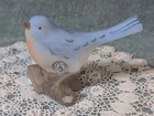 Rare Fenton Glass Blue Burmese "Bird on Log" 95th Anniversary Piece