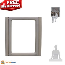Magnetized Corner Pet Door  Gray Screen Fit for Medium Pets, 8-7/8" x 10-1/2"