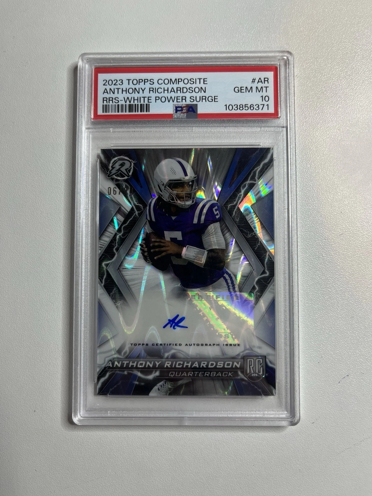 Anthony Richardson Topps Composite Resurgence Rookie Signatures #AR White Power Surge