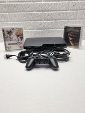 Sony PS3 Slim Console Bundle Controller Cables 2 Games Tested Works