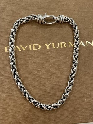 David Yurman Weizen Kette Armband .925 Sterlingsilber 4 mm 7,5'' Länge Größe