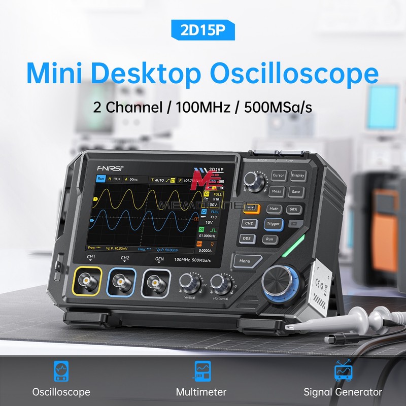 FNIRSI 2D15P Digital Multimeter Oscilloscope Signal Generator Dual Channel 100M